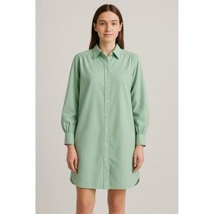 J.Crew Relaxed M Cotton Poplin Shirt‎ Dress Mint Green Women Button Down New